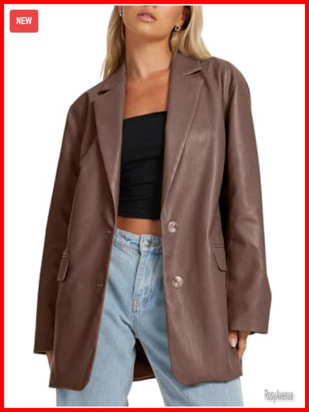 Oversized Faux Leather Jacket Bomber Moto Biker Outwear